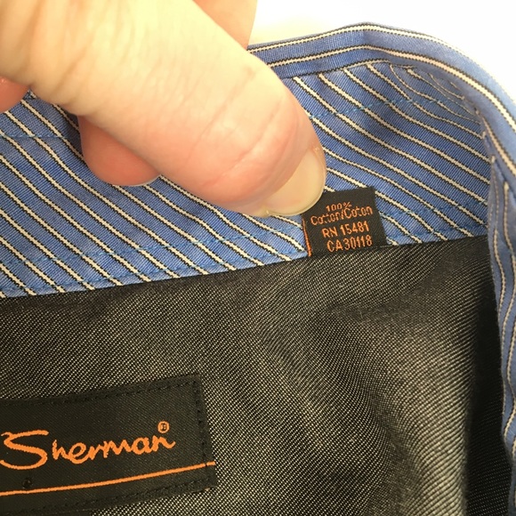 Ben Sherman long sleeve button up blue shirt XL - Picture 7 of 8